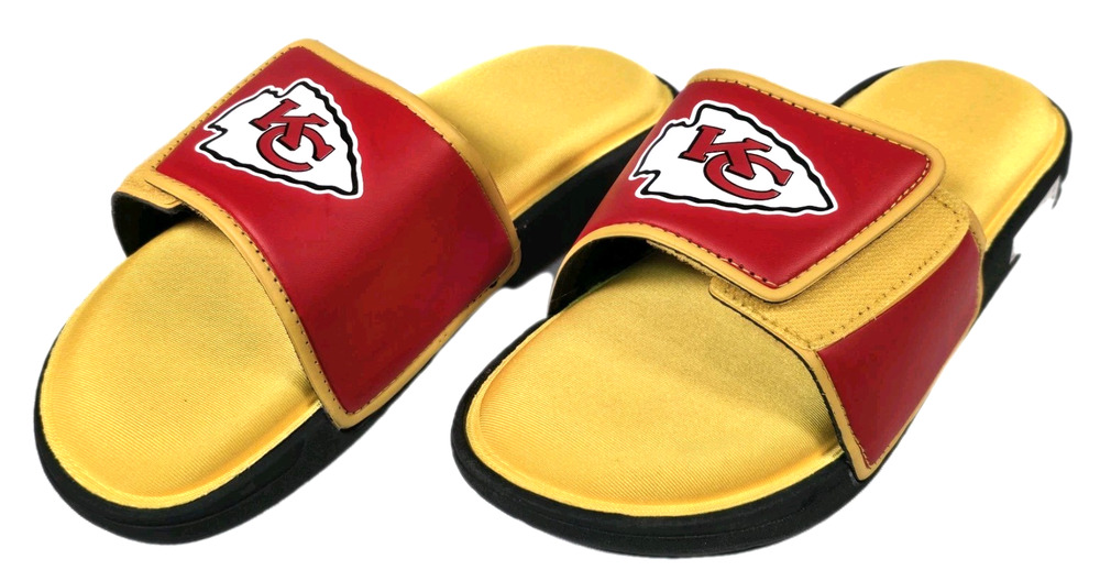 Kansas City Chiefs NFL Men's Foam Sport Slides Size 9-10 By FOCO Sandals